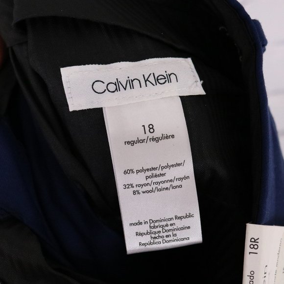 NWT Calvin Klein wool blend navy dress pants - Picture 5 of 9